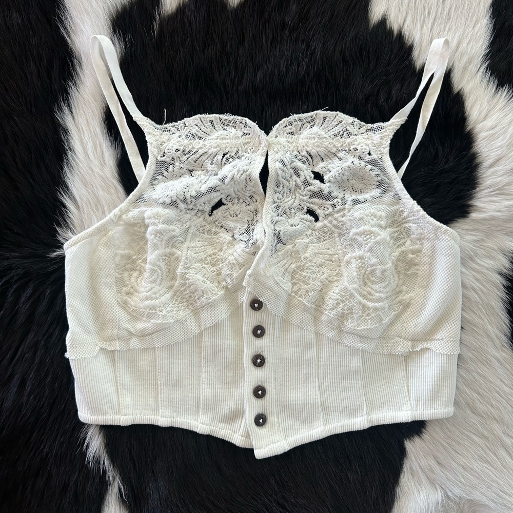 Free People Button-Up Corset Top